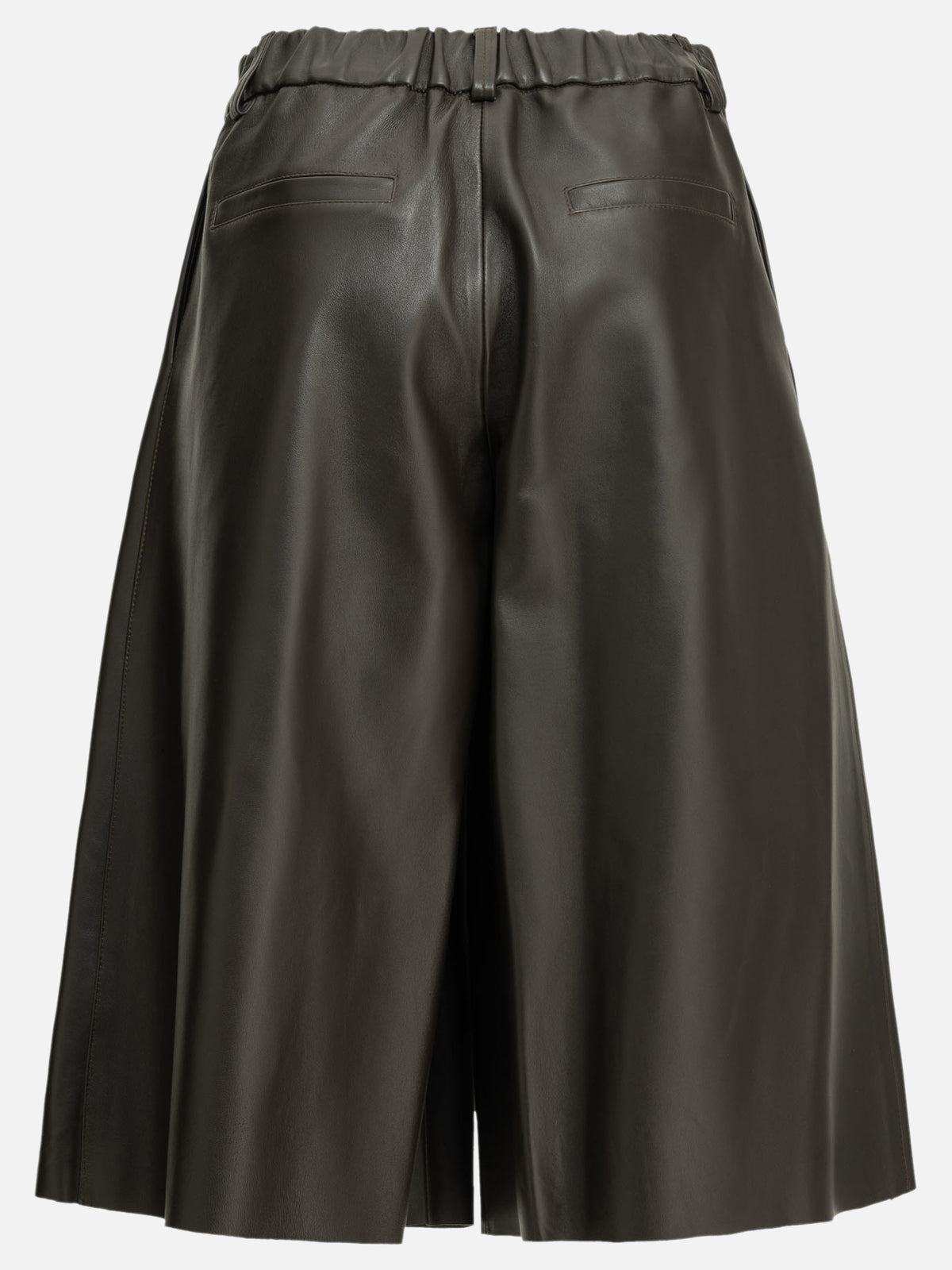 Semper Formal leather shorts Brown - VIETTI