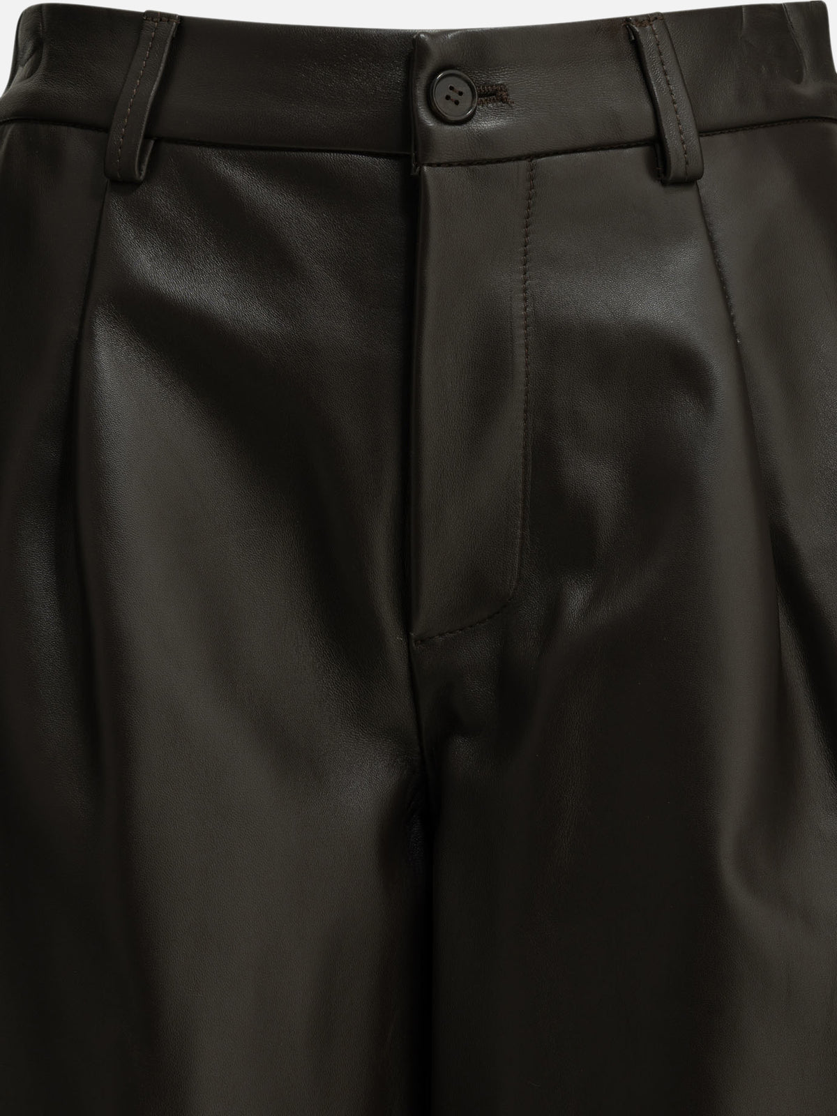 Semper Formal leather shorts Brown

