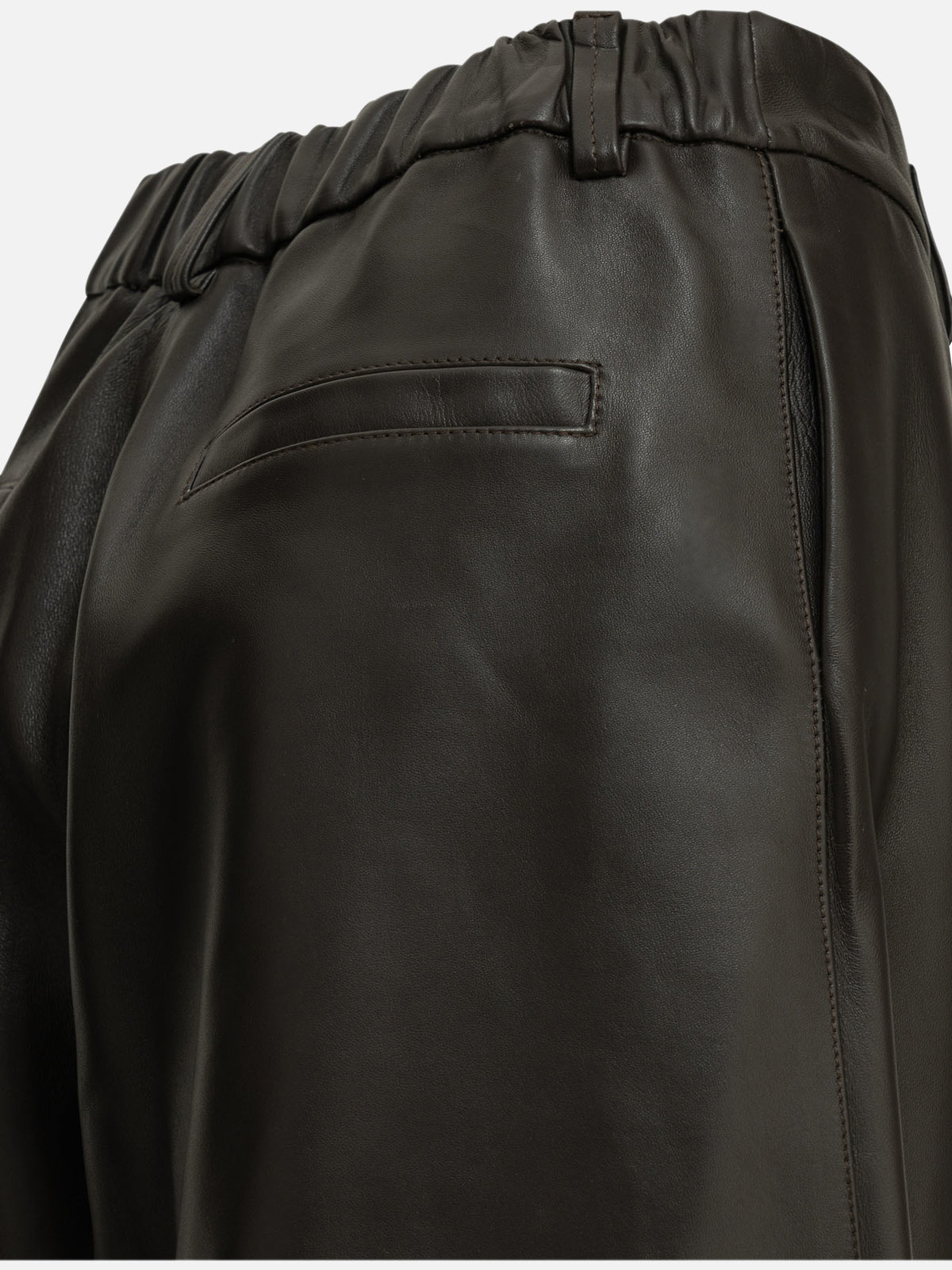 Semper Formal leather shorts Brown


