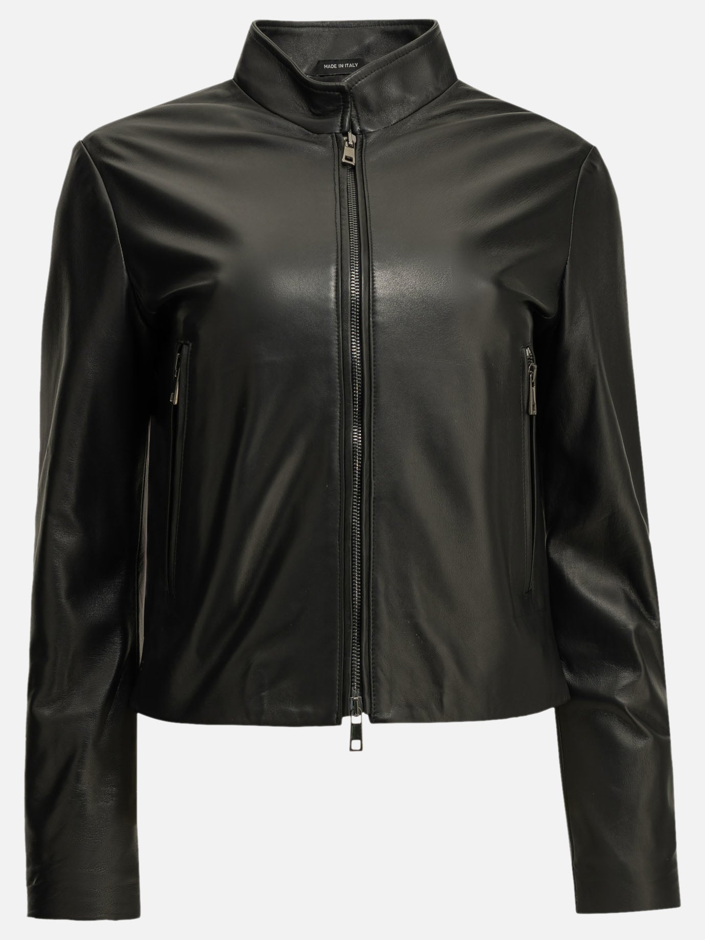 Leather jackets Solid colour  Black - Semper Women | PDP | VIETTI Online Store | Zoom-Modal
