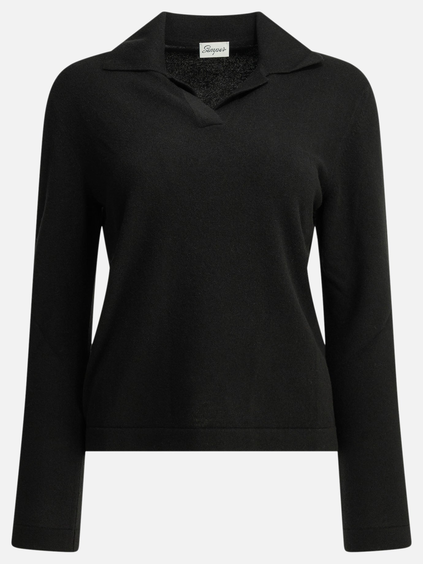 Polo sweater Solid colour  Black - Semper Women | PDP | VIETTI Online Store | Zoom-Modal
