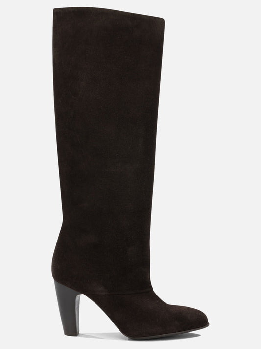 Knee-high 100% leather - 50% leather 50% rubber  Brown - Sergio Levantesi Women | PDP | VIETTI Online Store 
