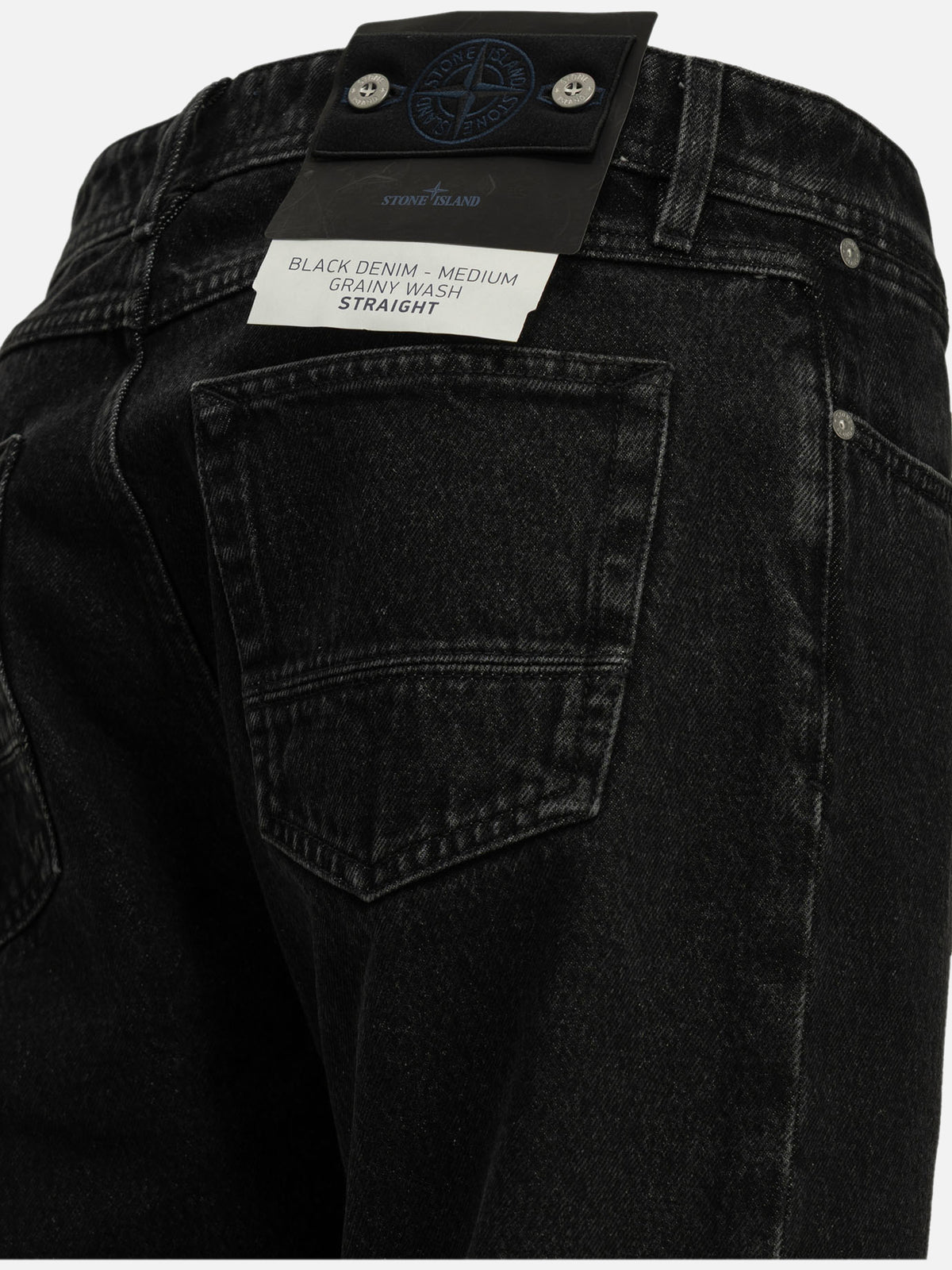 Stone Island "Denim-Raw" Straight-Leg Jeans Black - VIETTI