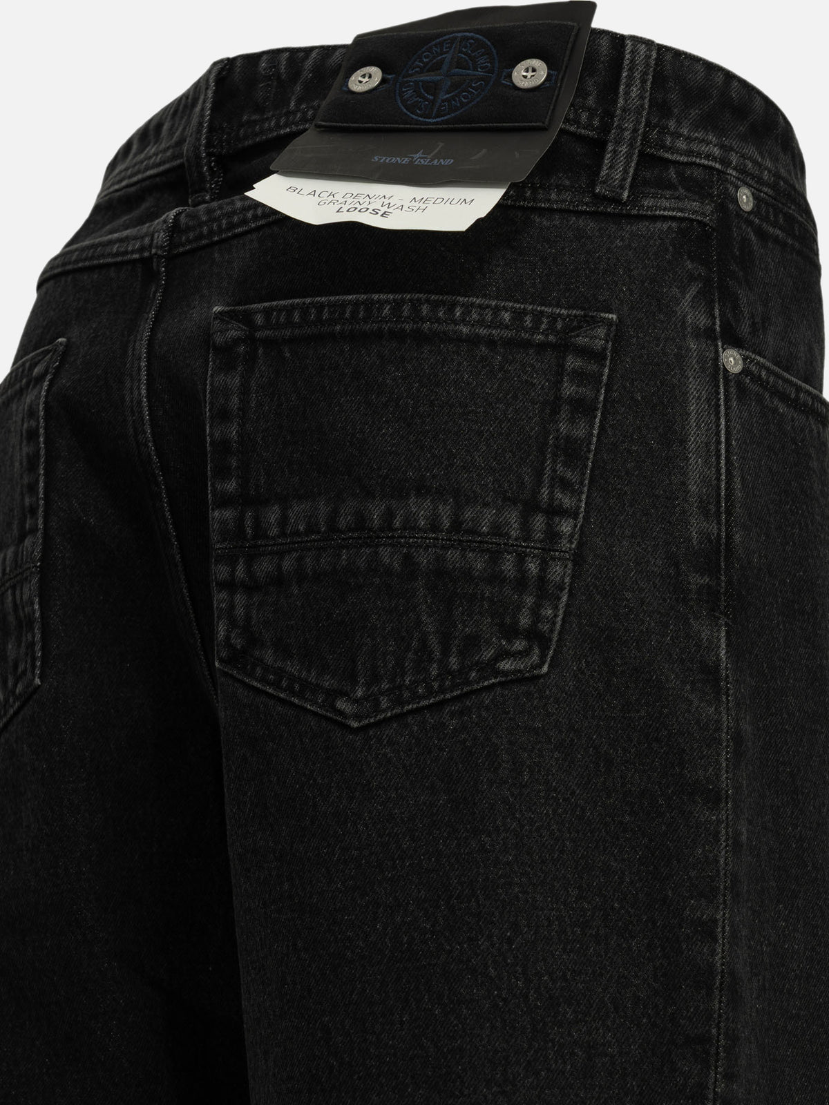 Stone Island "Denim-Raw" Straight-Leg Jeans Black

