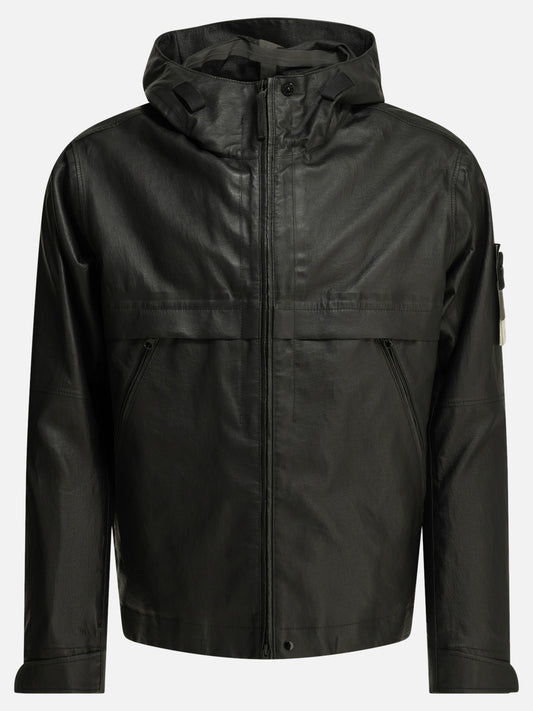 Leather jackets Logo  Black - Stone Island Men | PDP | VIETTI Online Store 
