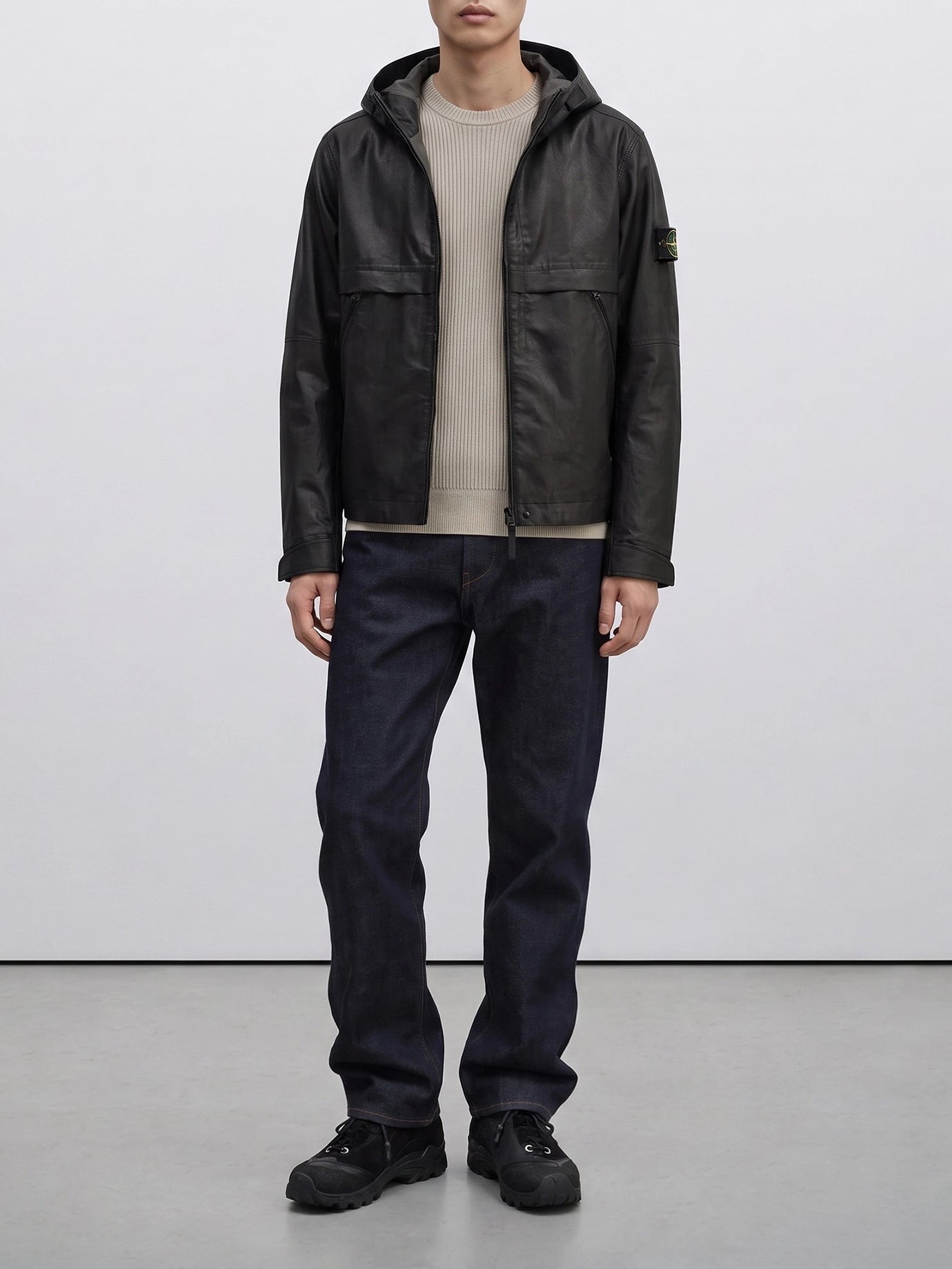 Leather jackets Logo  Black - Stone Island Men | PDP | VIETTI Online Store | Zoom-Modal_2
