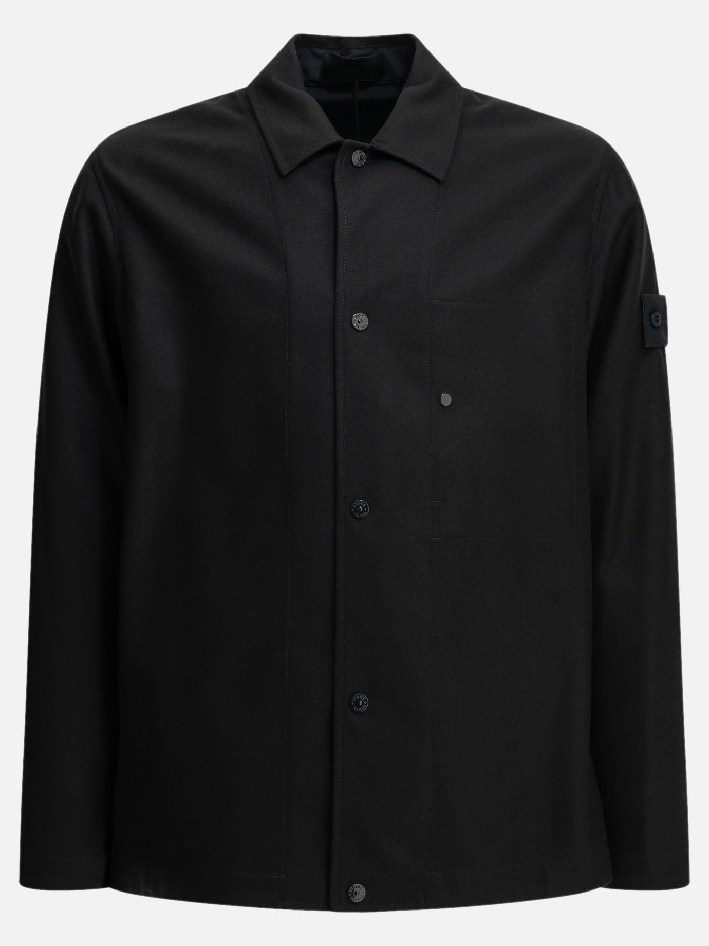 Stone Island Wool blend overshirt jacket Blue - VIETTI
