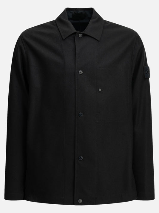 Stone Island Wool blend overshirt jacket Blue

