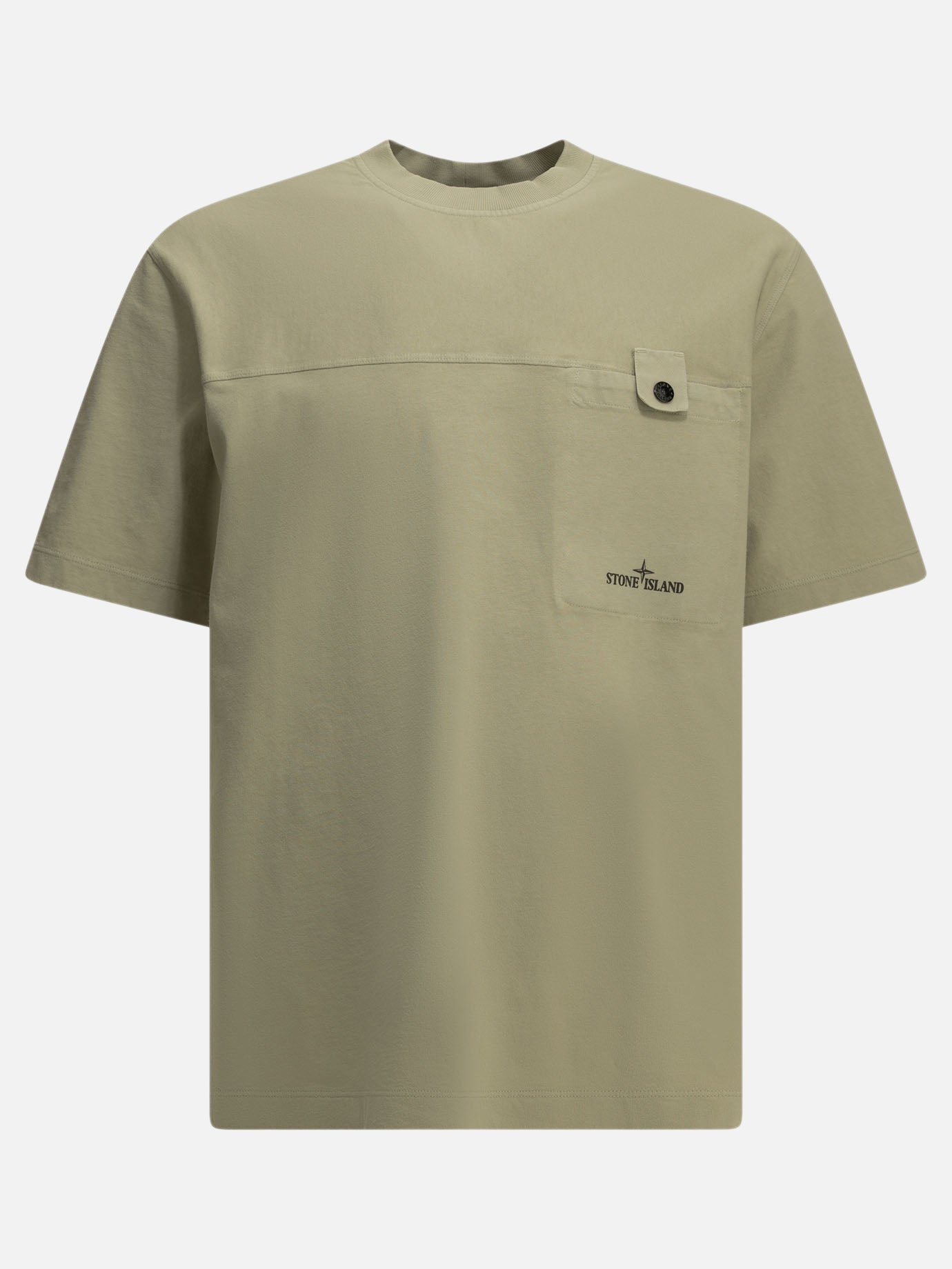 Crewneck t-shirts Logo  Green - Stone Island Men | PDP | VIETTI Online Store | thumbnail