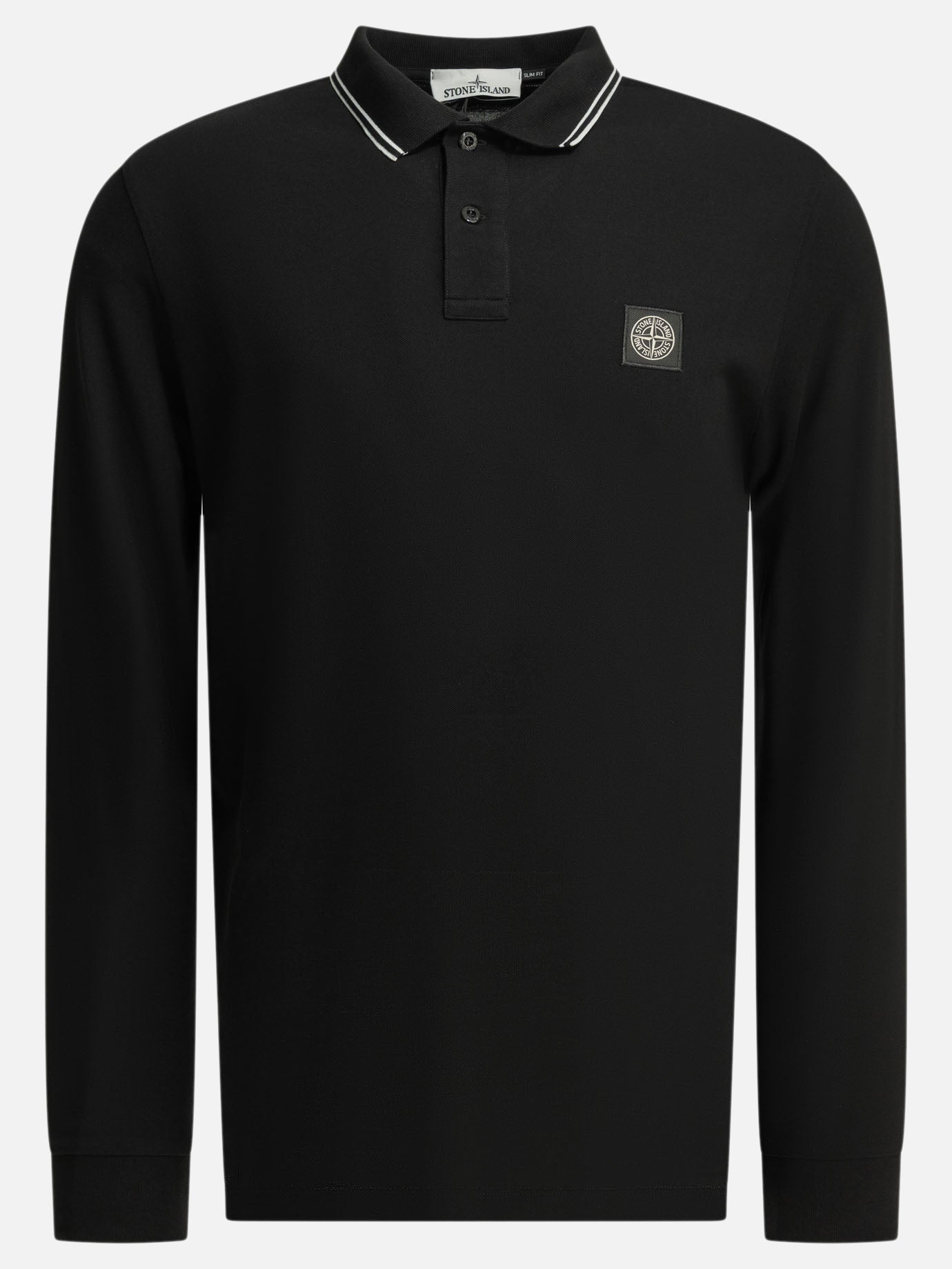 Polo con bottoni Logo  Nero - Stone Island Uomo | PDP | VIETTI Online Store | Zoom-Modal
