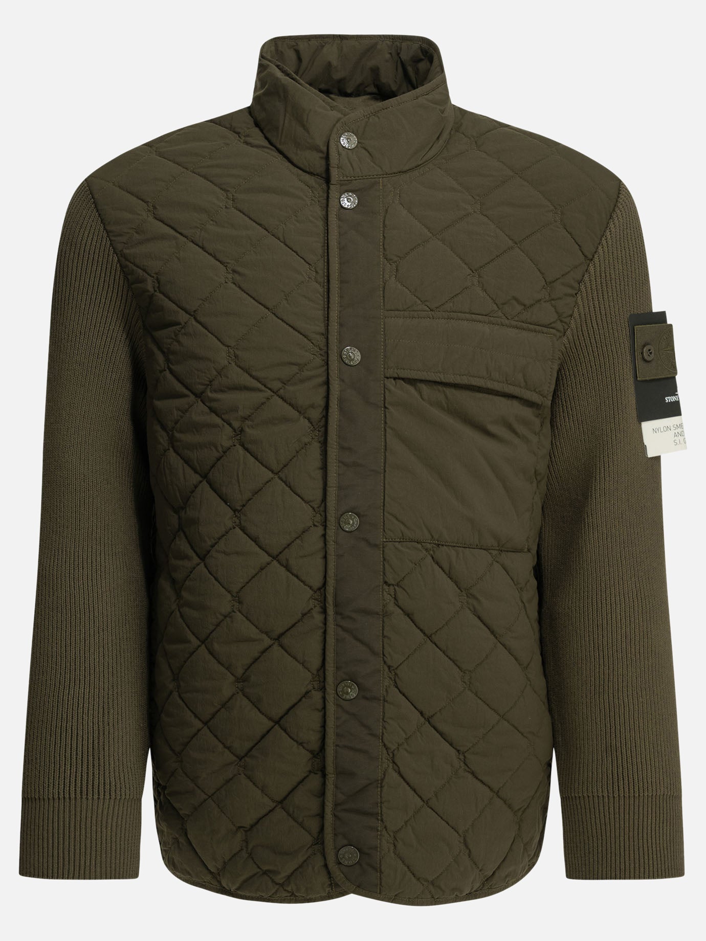 Quilted & Utility Jackets Logo  Green - Stone Island Men | PDP | VIETTI Online Store | thumbnail