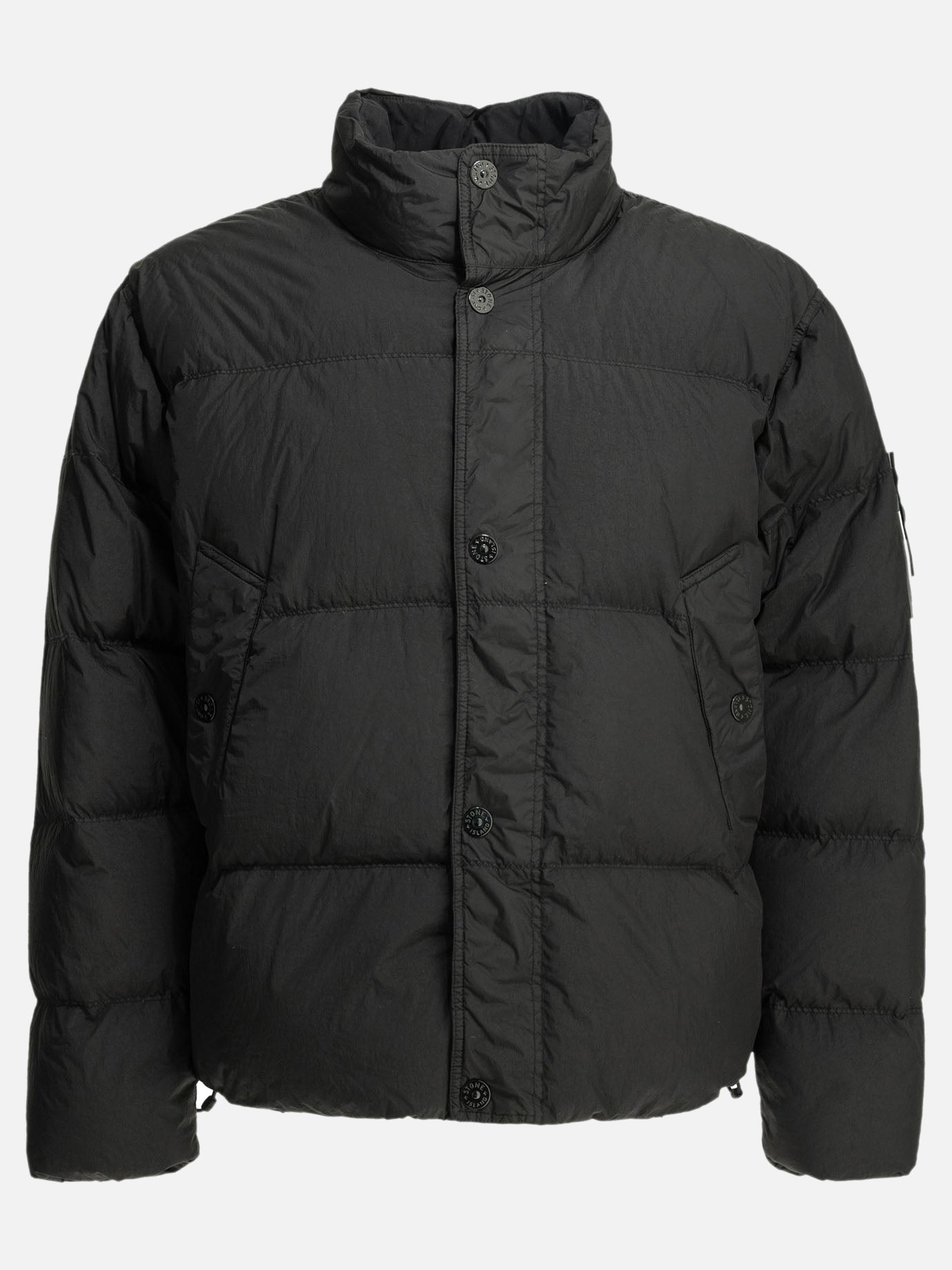 Piumini corti Logo  Nero - Stone Island Uomo | PDP | VIETTI Online Store | Zoom-Modal
