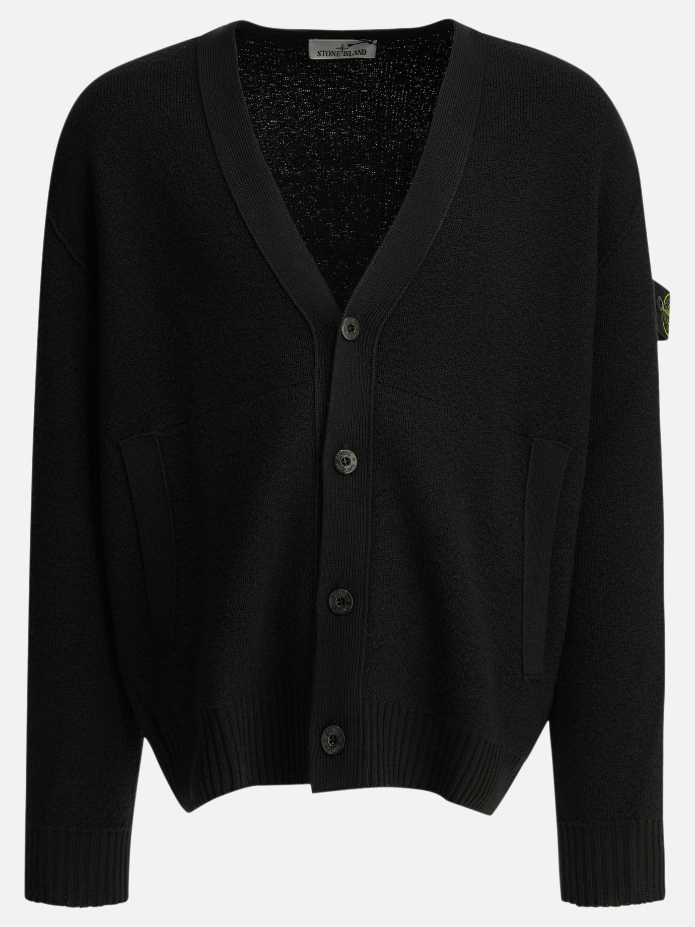 Cardigan Logo  Nero - Stone Island Uomo | PDP | VIETTI Online Store | Zoom-Modal
