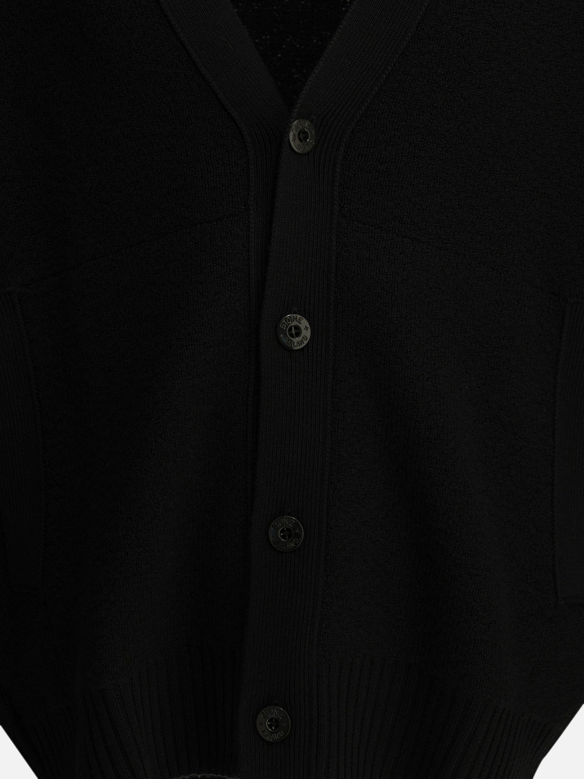 Stone Island "Pure RWS Wool" Cardigan Black