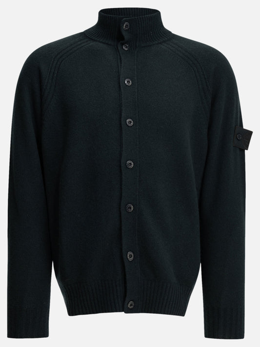 Stone Island Cashmere Cardigan with Logo Blue

