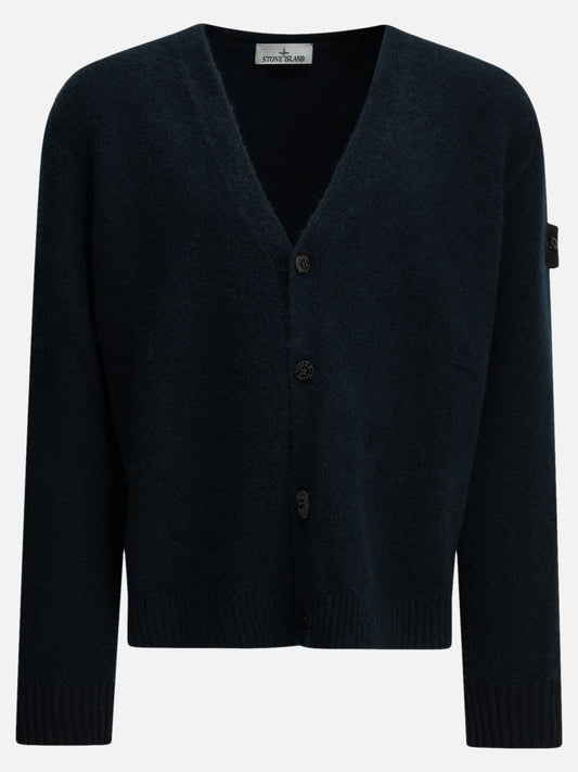 Stone Island Alpaca-blend cardigan with logo Blue

