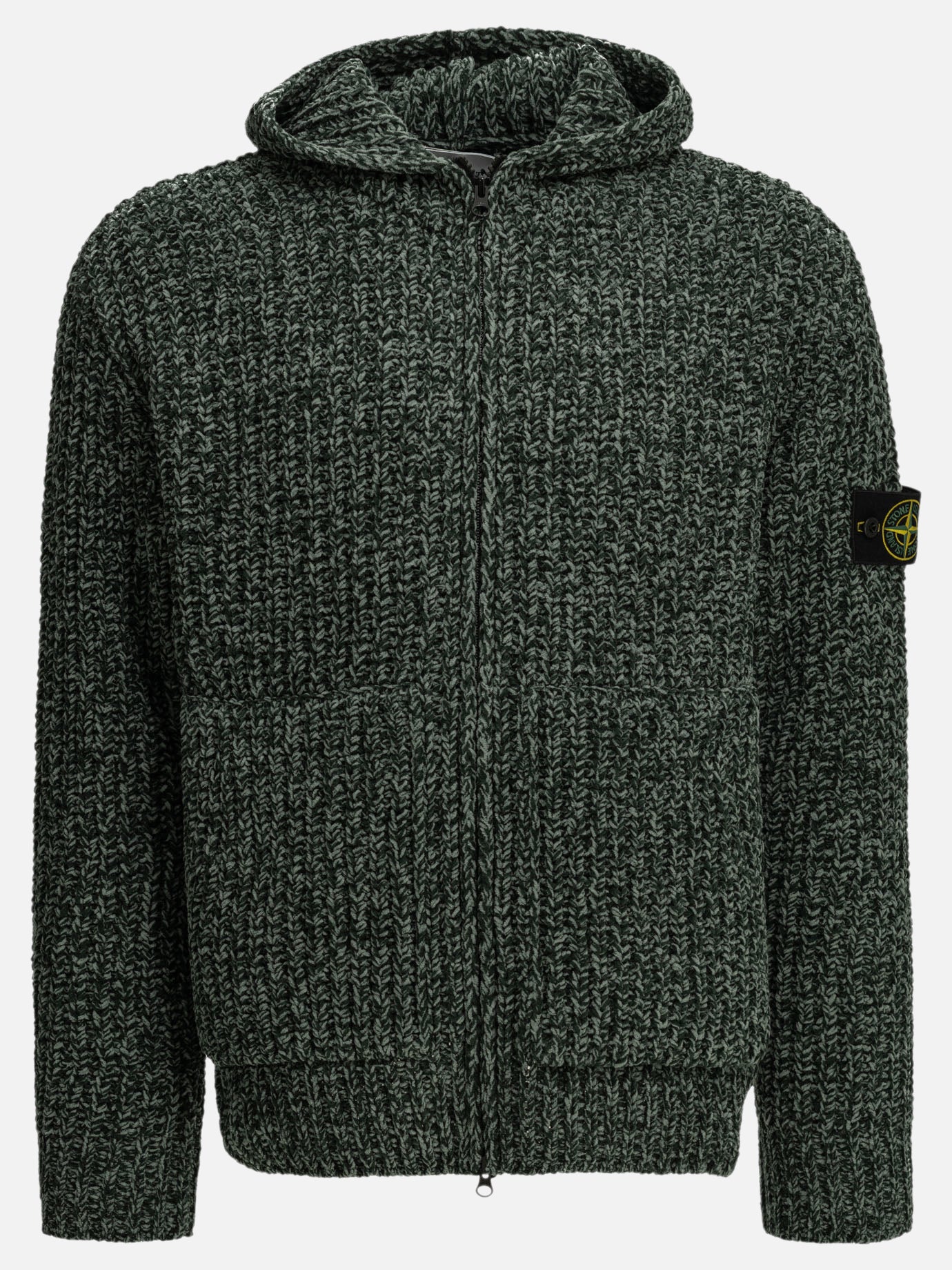 Zipped sweaters Logo  Green - Stone Island Men | PDP | VIETTI Online Store | thumbnail