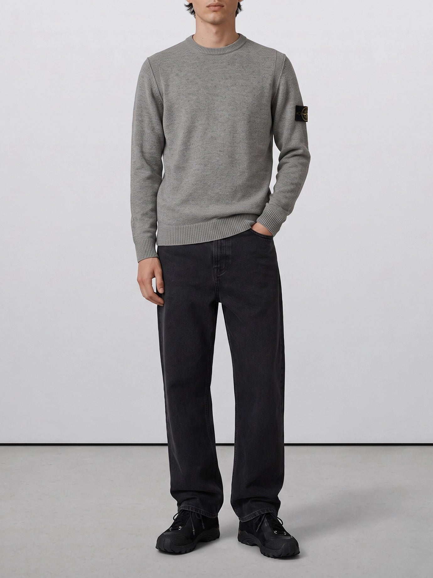 Crewneck sweaters Logo  Grey - Stone Island Men | PDP | VIETTI Online Store | thumbnail_2