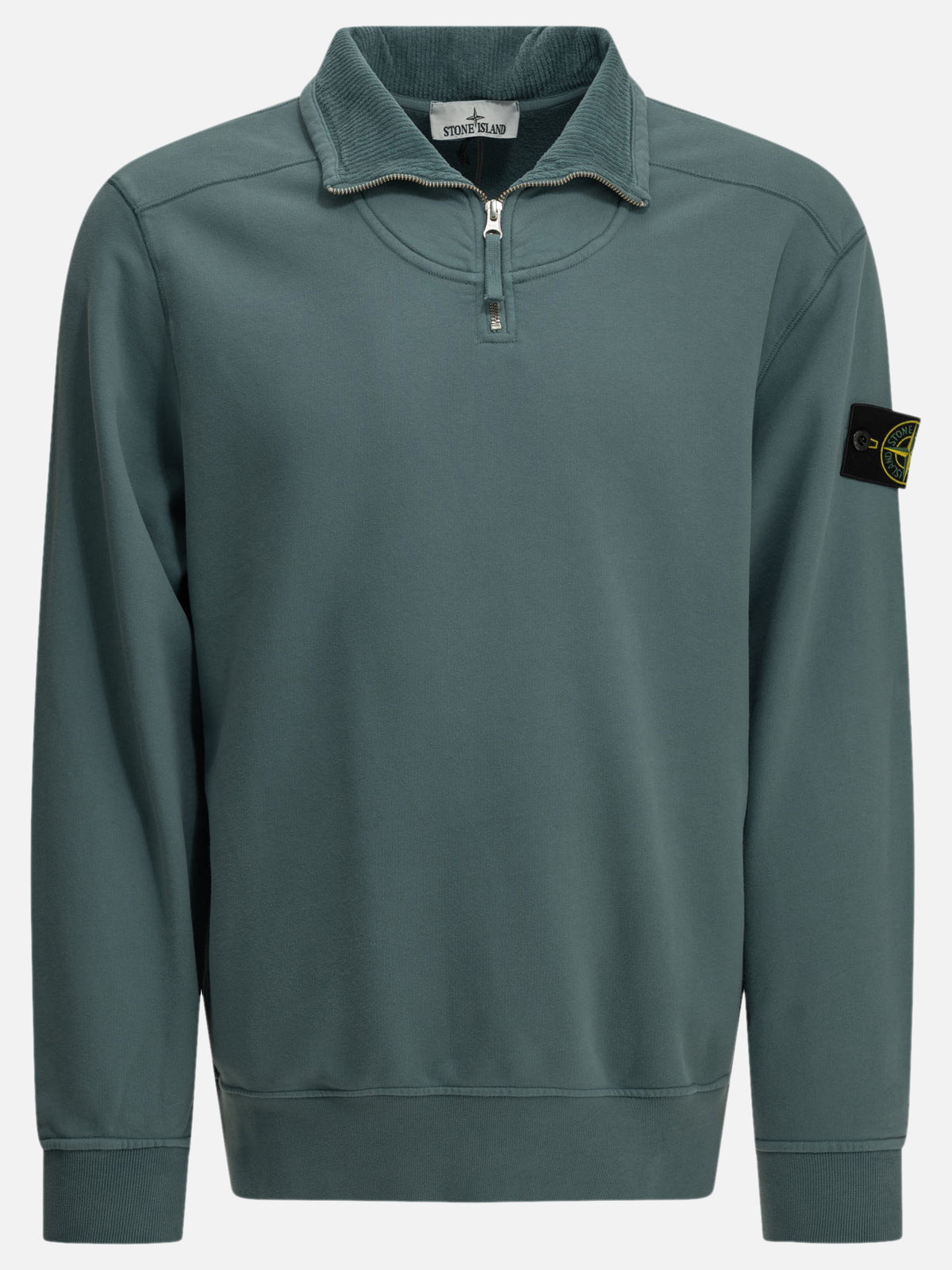 Stone Island Half-Zip Sweatshirt with Logo Light blue - VIETTI