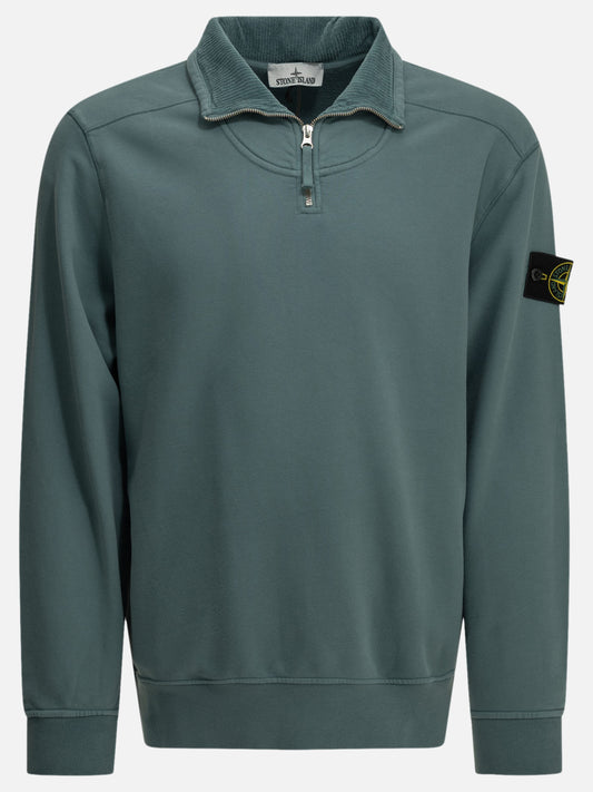 Stone Island Half-Zip Sweatshirt with Logo Light blue

