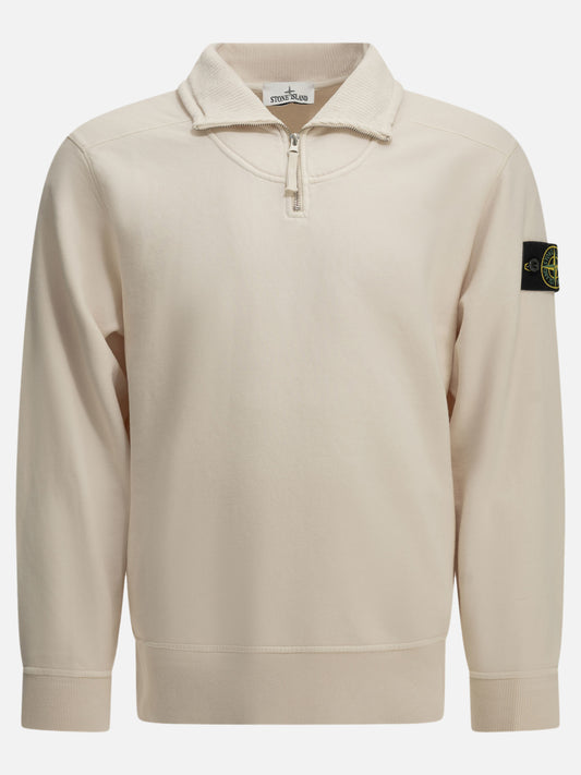 Stone Island Half-Zip Sweatshirt with Logo Beige

