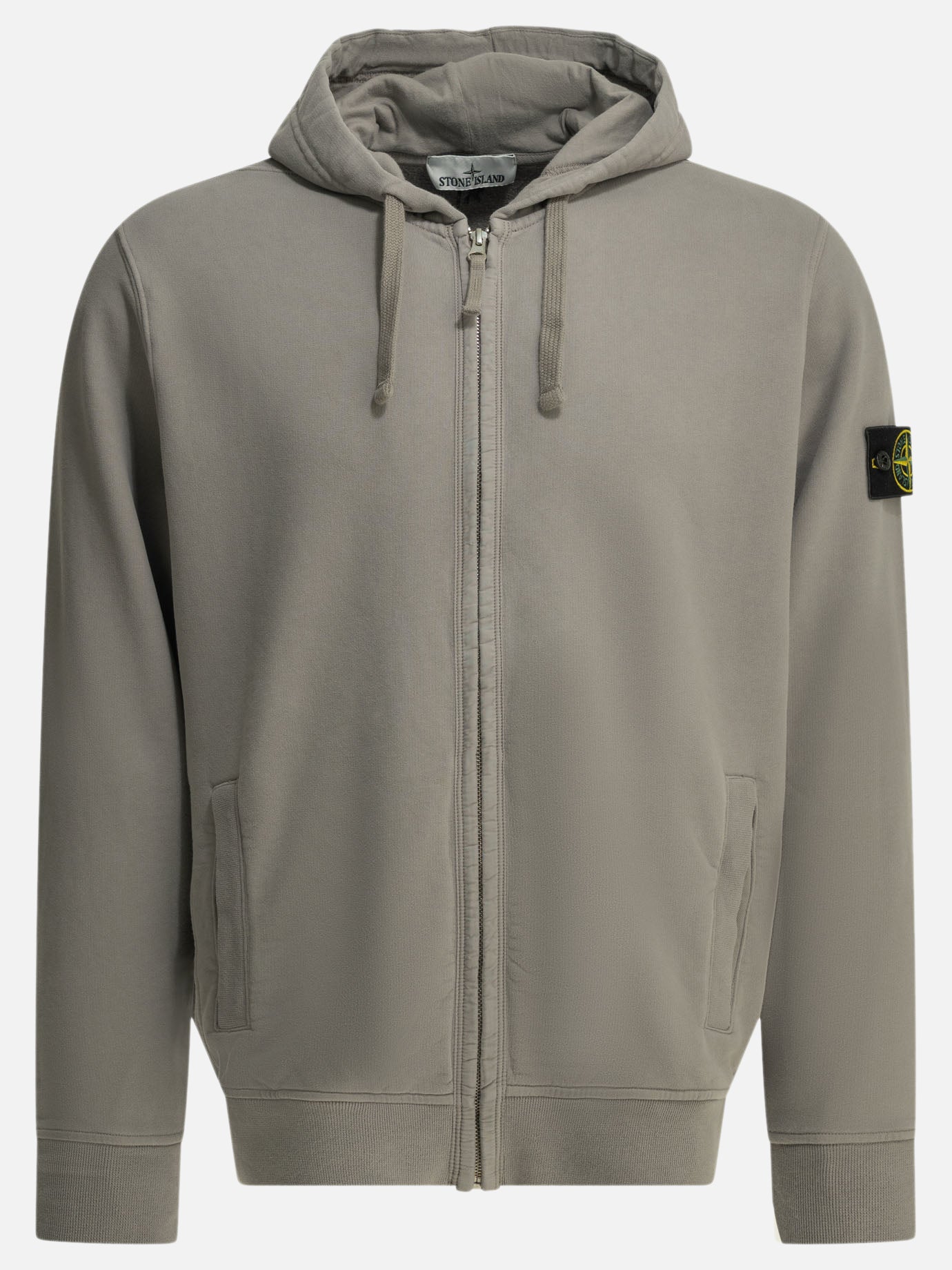 Felpe con zip Logo  Grigio - Stone Island Uomo | PDP | VIETTI Online Store | thumbnail
