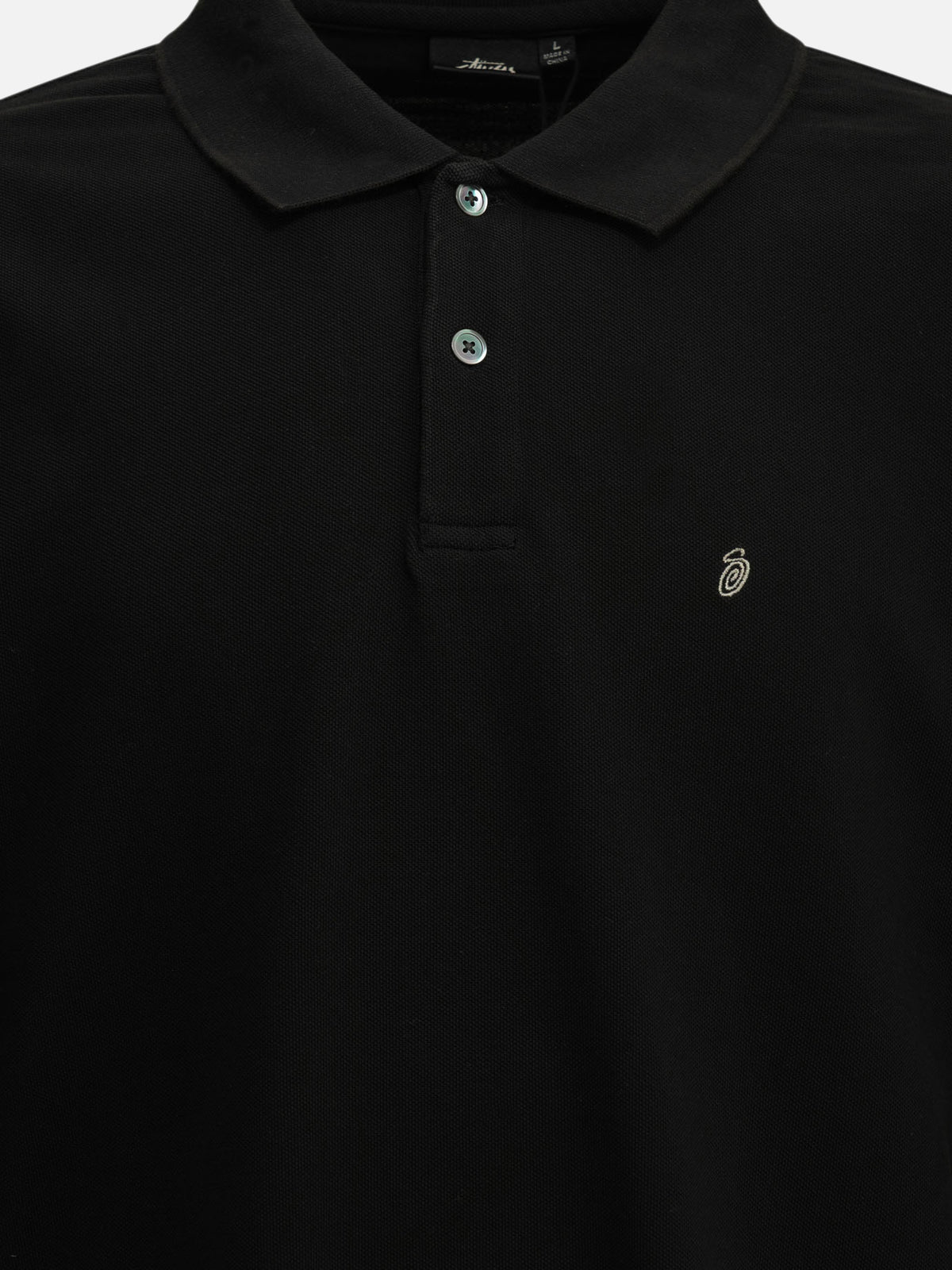 Stüssy Button-down polo shirt with logo Black - VIETTI