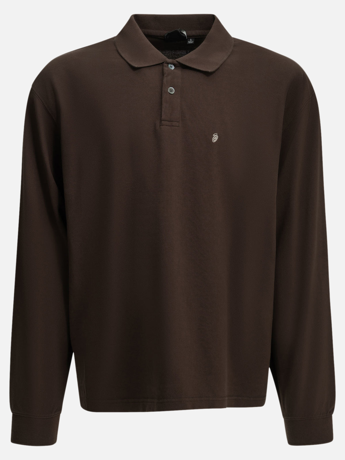 Stüssy Button-down polo shirt with logo Brown - VIETTI