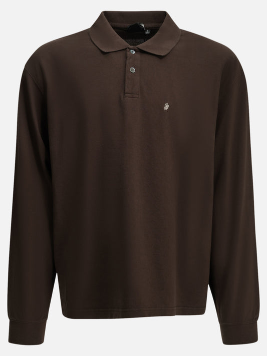 Stüssy Button-down polo shirt with logo Brown


