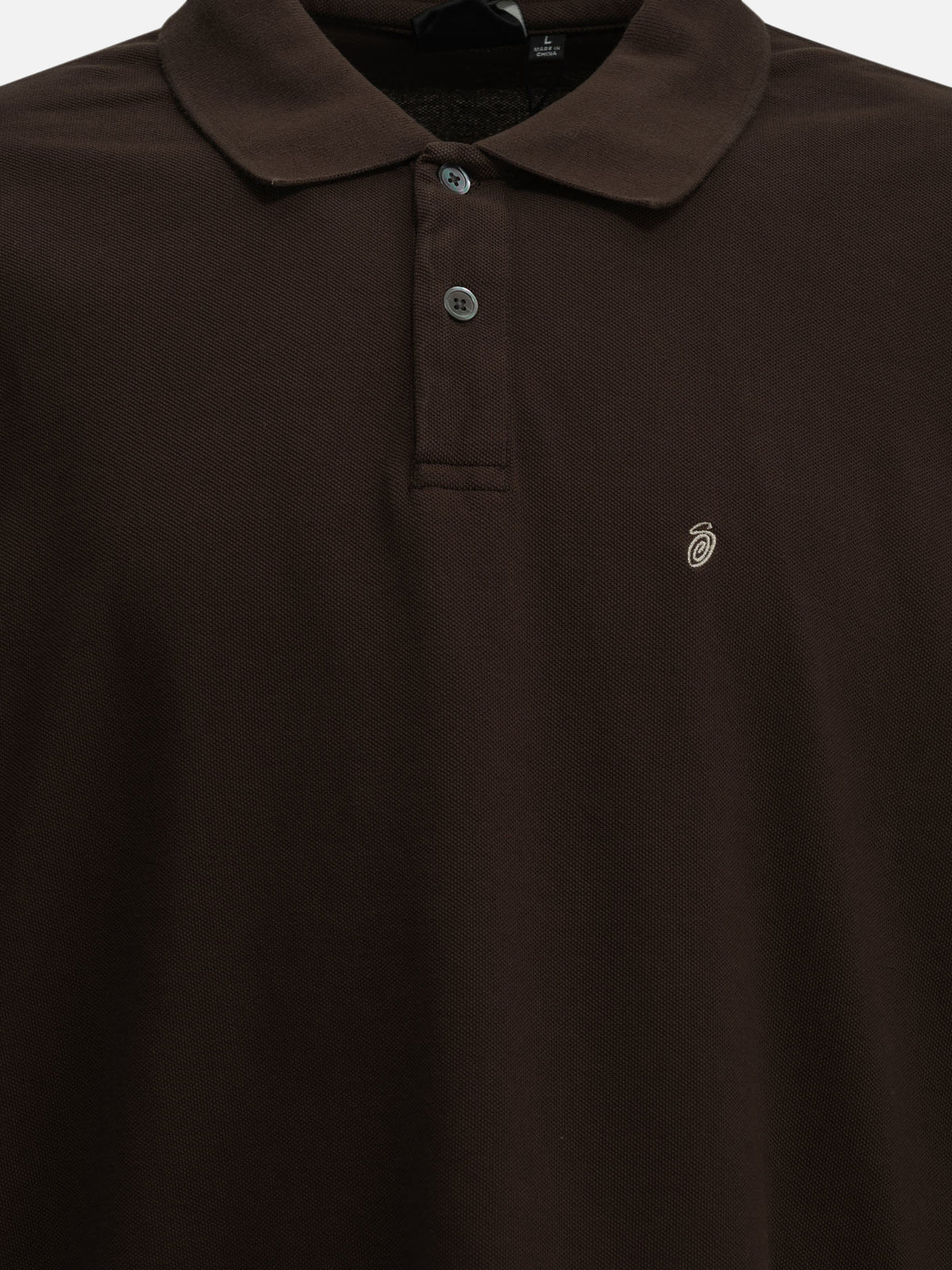 Stüssy Button-down polo shirt with logo Brown - VIETTI