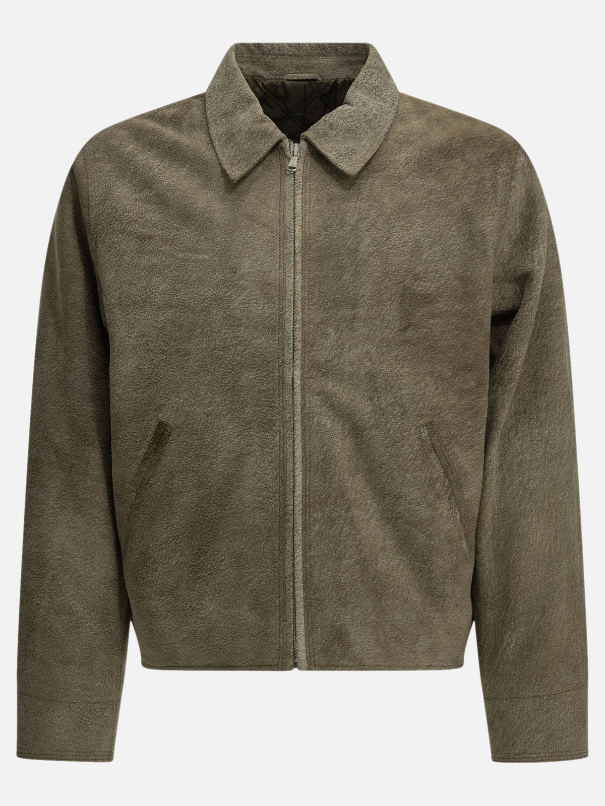 Stüssy "Garage" Leather Jacket Beige

