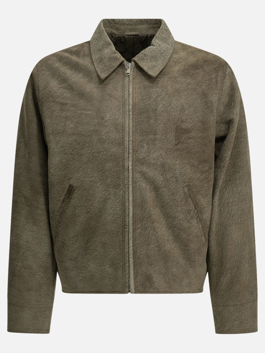 Stüssy "Garage" Leather Jacket Beige

