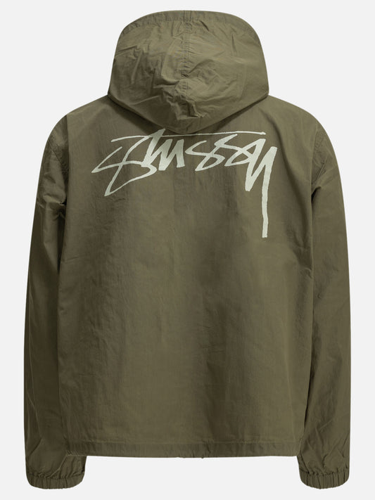 Stüssy Windbreaker with logo Green

