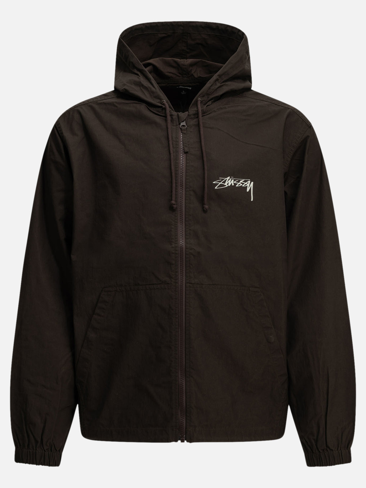 Stüssy Windbreaker with logo Brown

