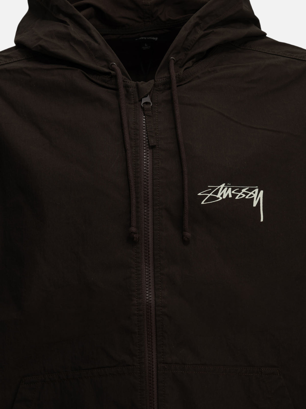 Stüssy Windbreaker with logo Brown

