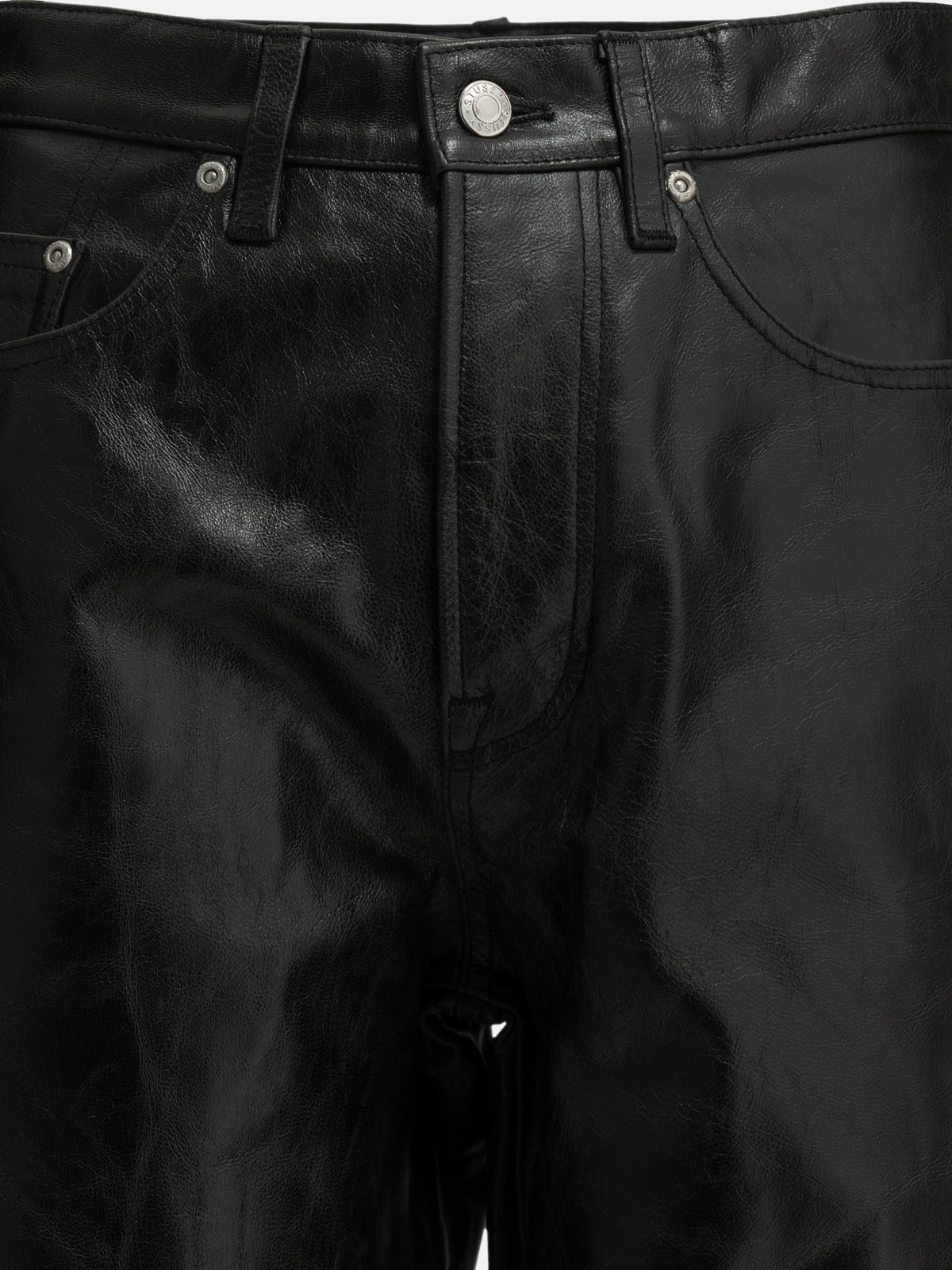 Stüssy Casual leather pants Black

