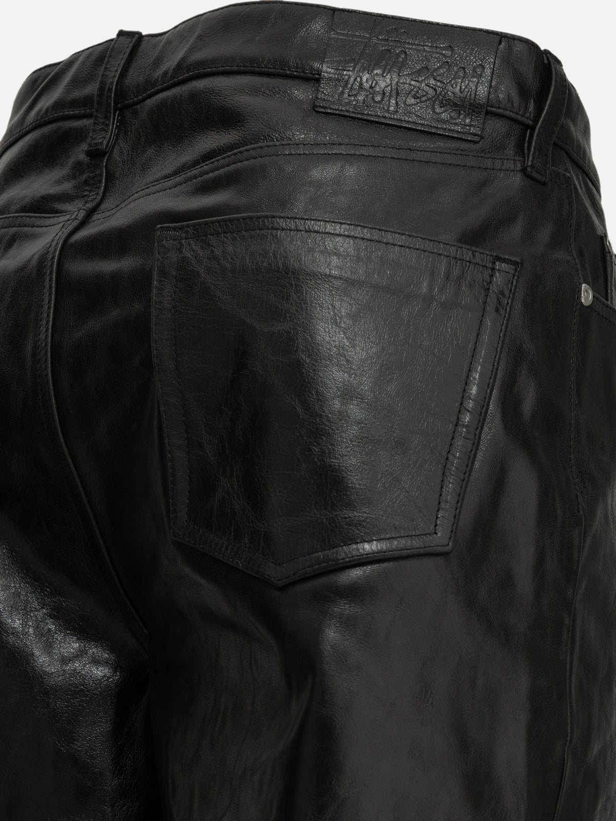 Stüssy Casual leather pants Black

