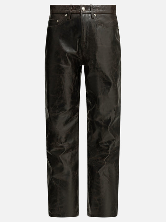 Stüssy Casual leather pants Brown


