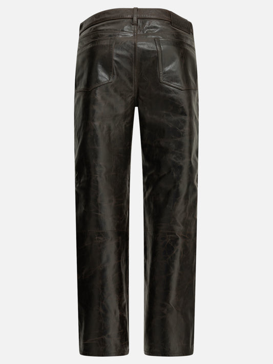 Stüssy Casual leather pants Brown

