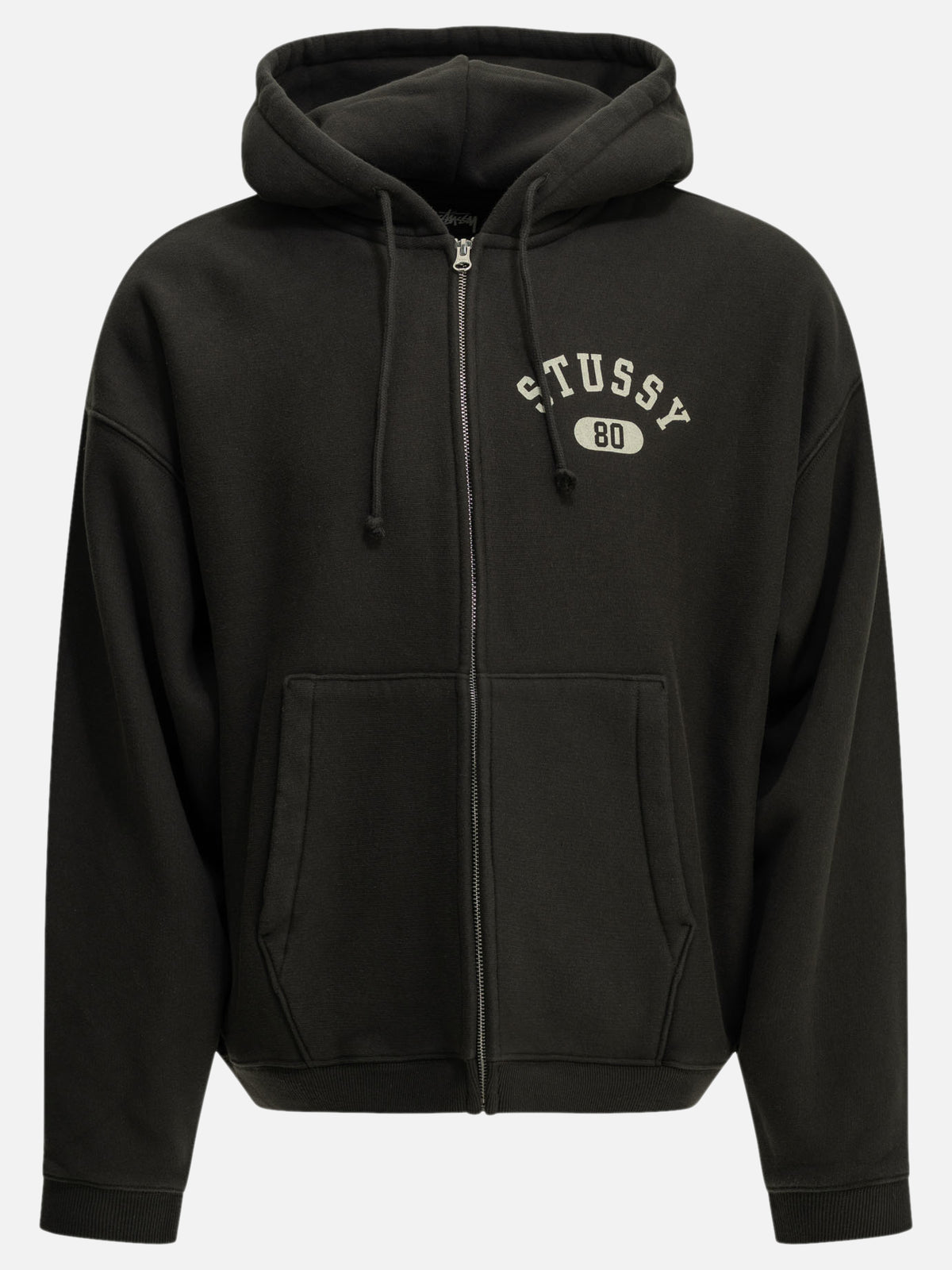 Stüssy "Varsity" Zip-Up Sweatshirt Black - VIETTI