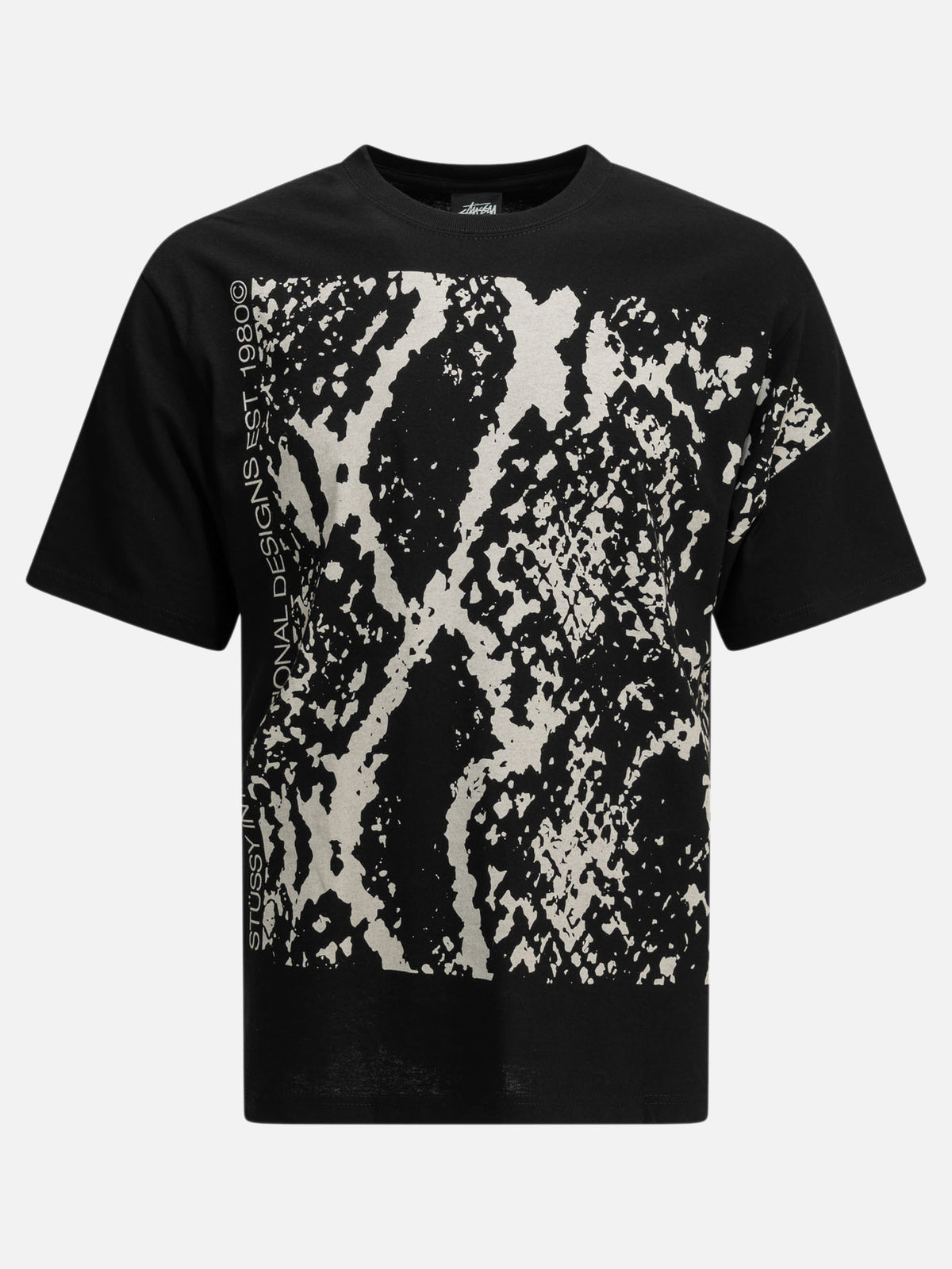 Stüssy "Snakeskin" Crew-Neck T-Shirt Black

