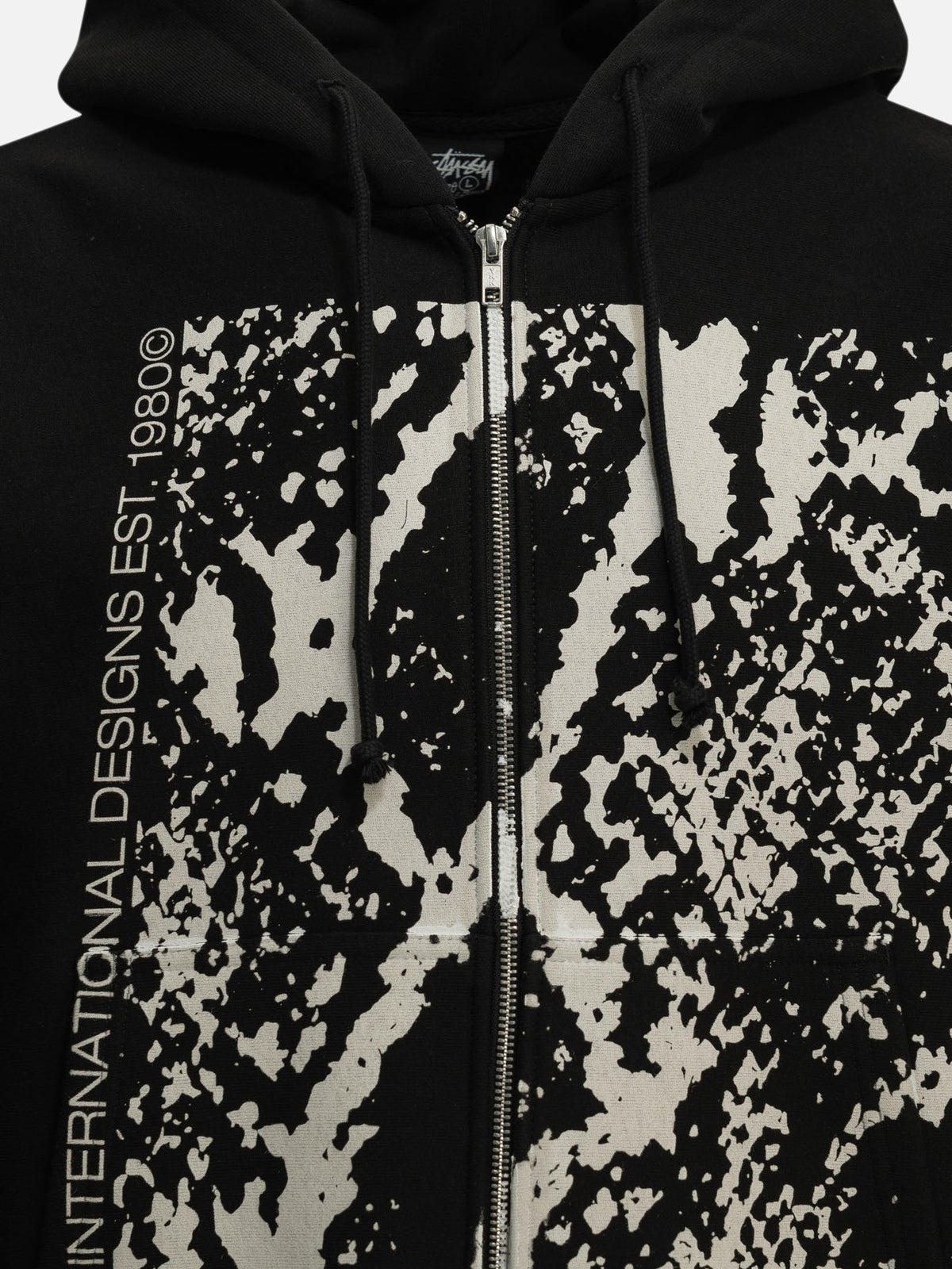 Stüssy "Snakeskin" Zip-Up Sweatshirt Black - VIETTI