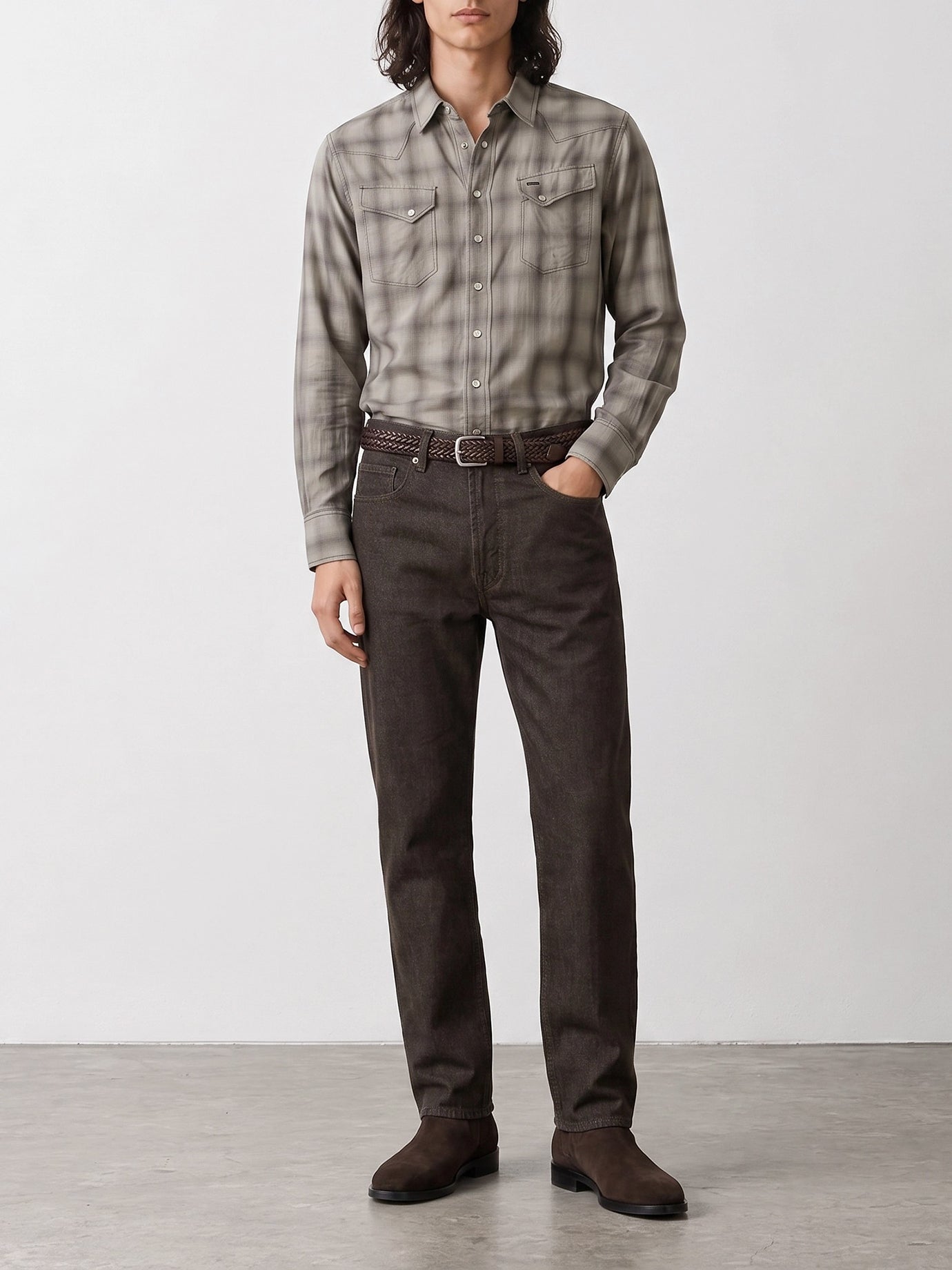Casual shirts Plaid  Grey - Sugar Cane Men | PDP | VIETTI Online Store | thumbnail_2