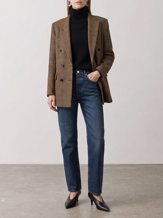 Blazers Prince of Wales  Brown - Tagliatore Women | PLP | VIETTI Online Store | 2
