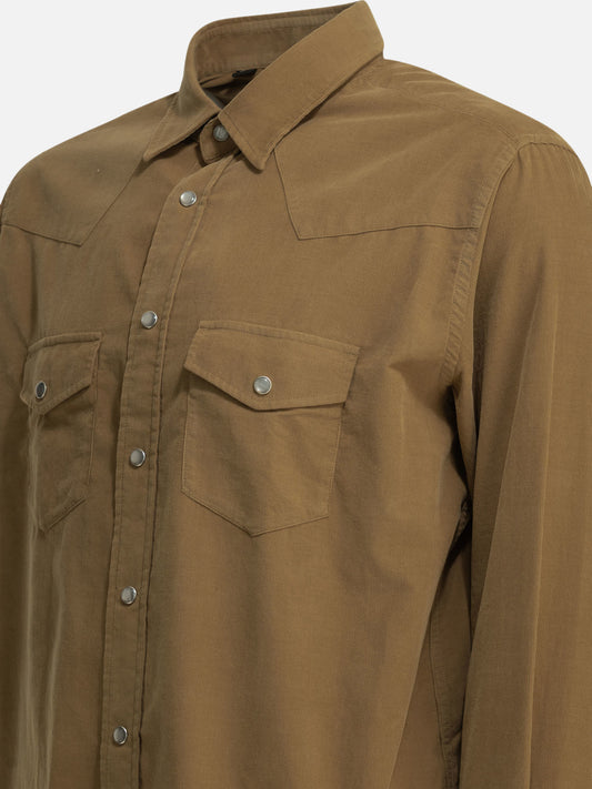 Tom Ford Corduroy Western Shirt Beige

