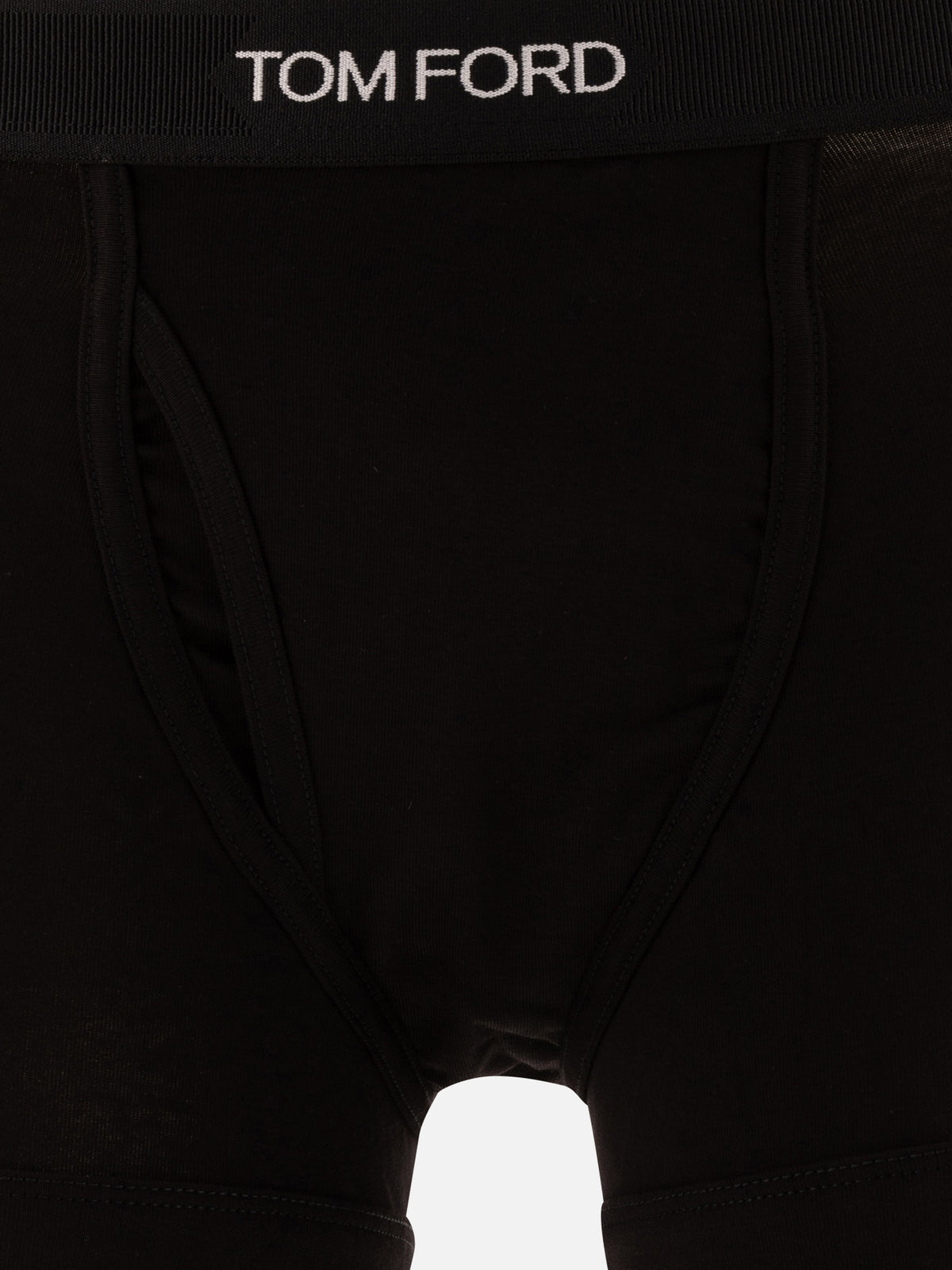 Tom Ford Cotton boxer shorts with logo Black - VIETTI