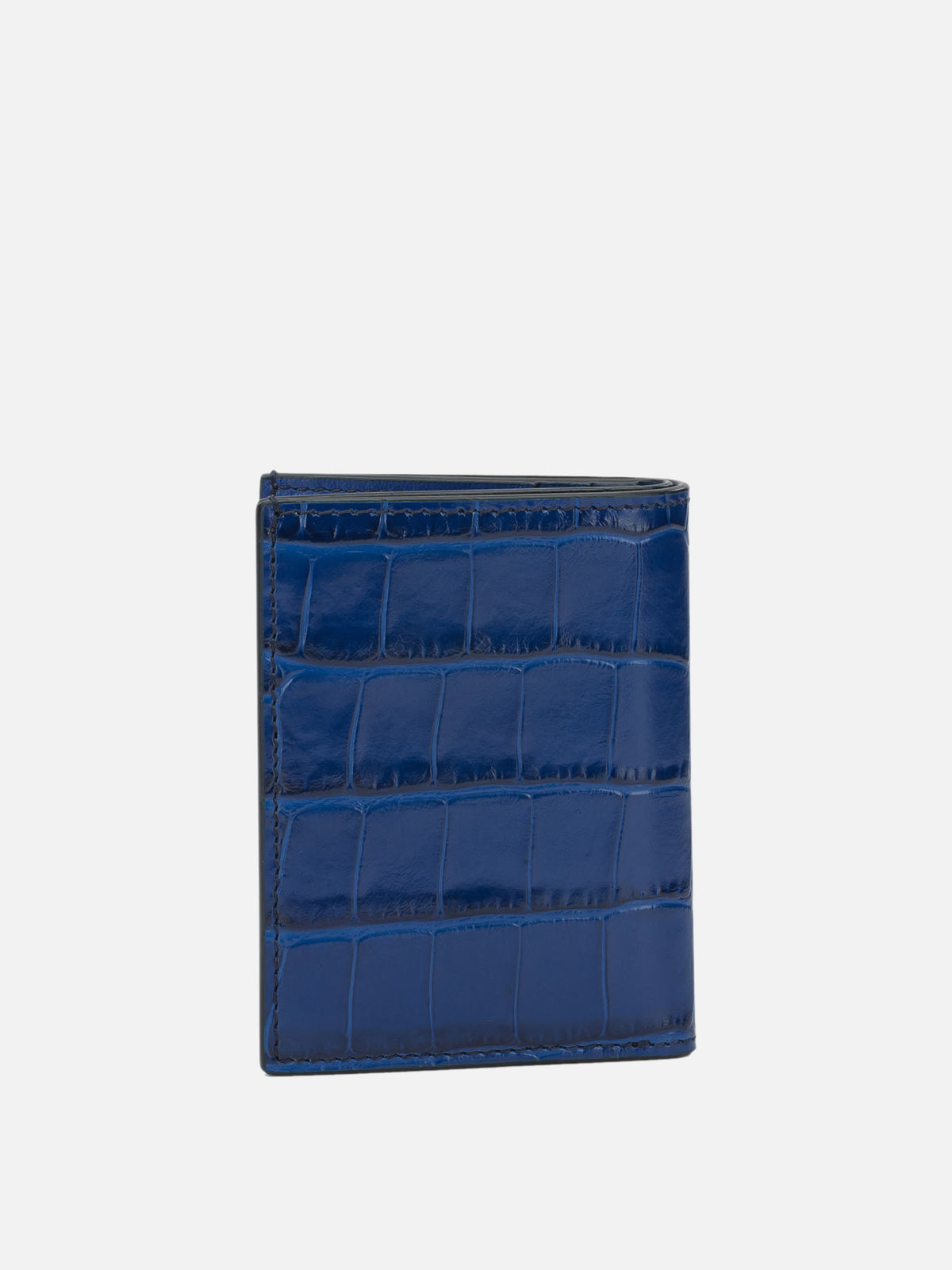 Tom Ford Foldable crocodile-print cardholder Blue

