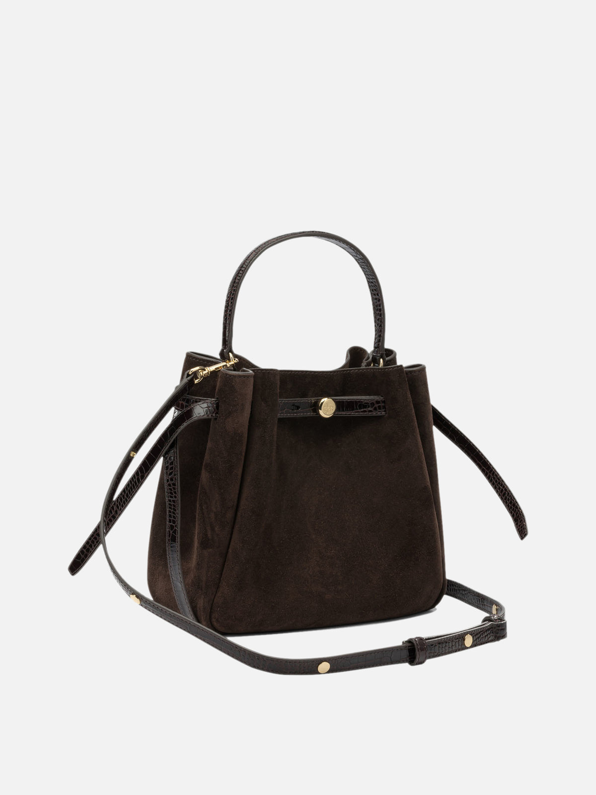 Tory Burch "Romy Suede" Small Handbag Brown

