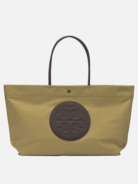 Tory Burch "Ella Twist" Large Shoulder Bag Beige

