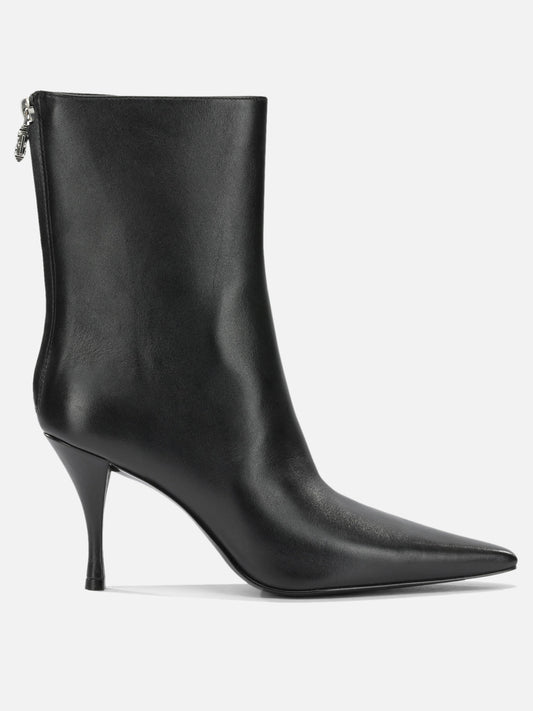 Tory Burch "Charlie 90MM" Ankle Boots with Zipper Black

